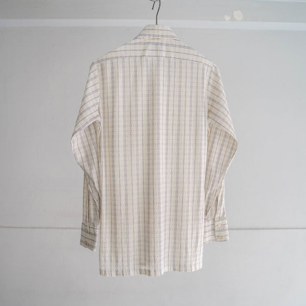 around 1970s VAN HEUSEN white × purple knit dress shirt