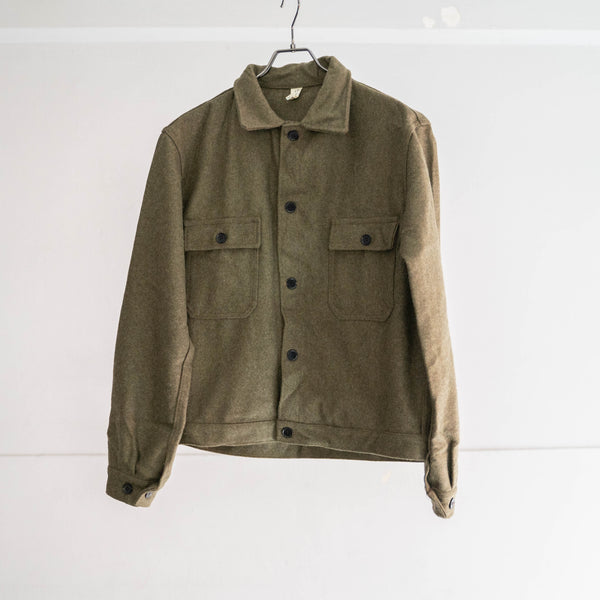 1960-70s Italian military khaki wool short jacket -black buttons- ‘dead stock’