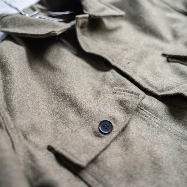1960-70s Italian military khaki wool short jacket -black buttons- ‘dead stock’