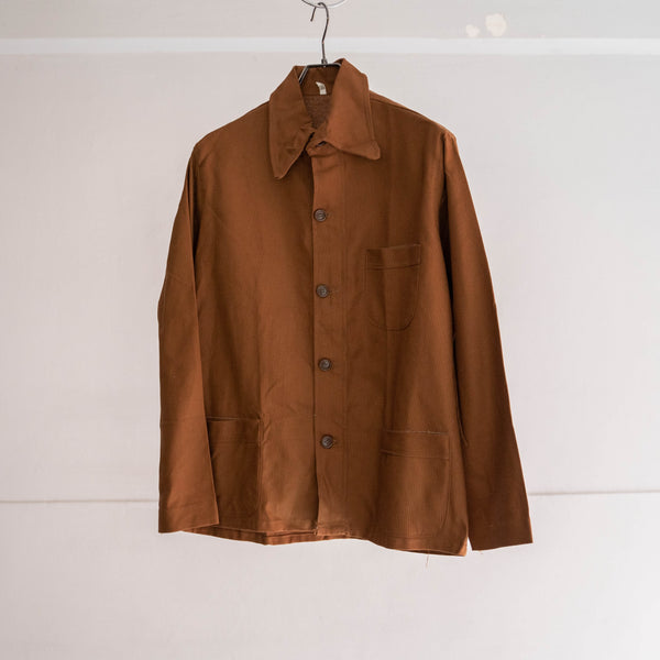 1960s Europe red brown cotton work jacket ‘dead stock’