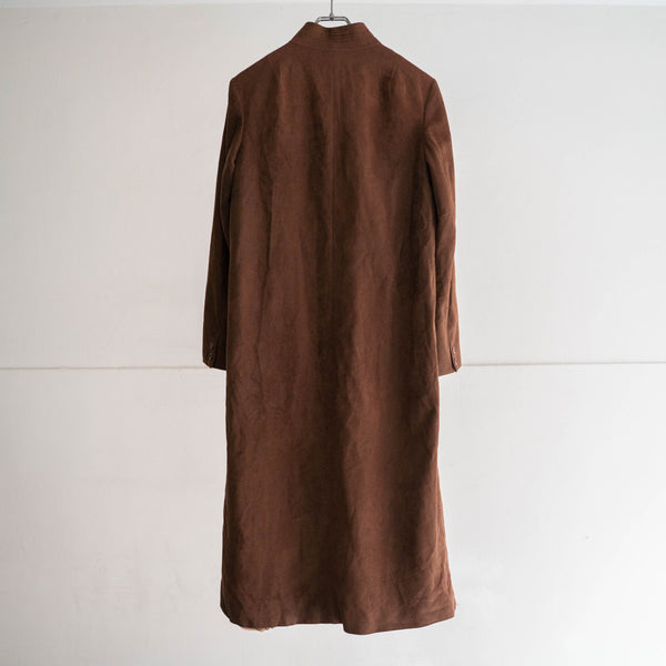 1970-80s USA brown fake suede long HAORI coat