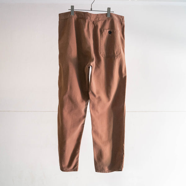 around 1960s France SNCF railway brown color cotton twill work pants