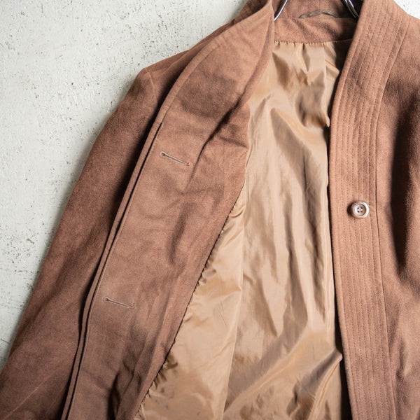 1970-80s USA brown fake suede long HAORI coat