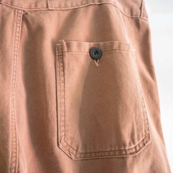 around 1960s France SNCF railway brown color cotton twill work pants