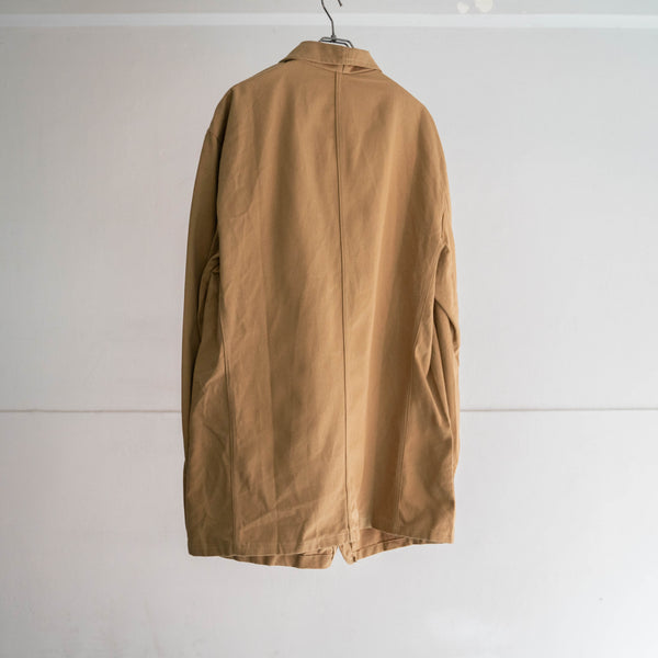 1960-70s Italy light brown work coat -big size- 'dead stock'