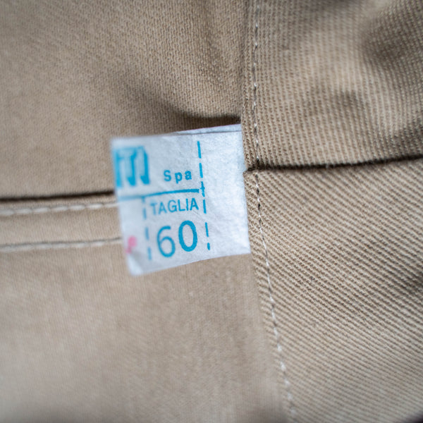 1960-70s Italy light brown work coat -big size- 'dead stock'