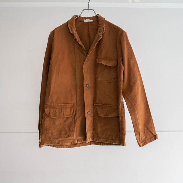 around 1970s Europe brown cotton open collar work jacket