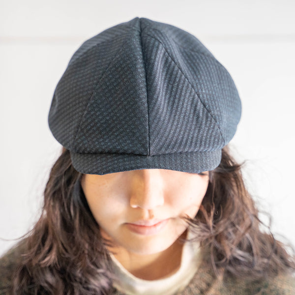 '1970s Japan vintage remake' 8 panel casquette -with adjuster- 'dark navy check'