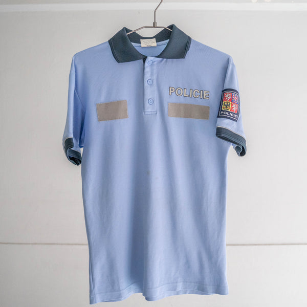 2000s Czech police sky blue color polo shirt