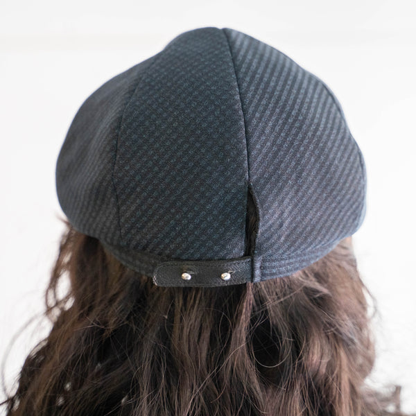 '1970s Japan vintage remake' 8 panel casquette -with adjuster- 'dark navy check'