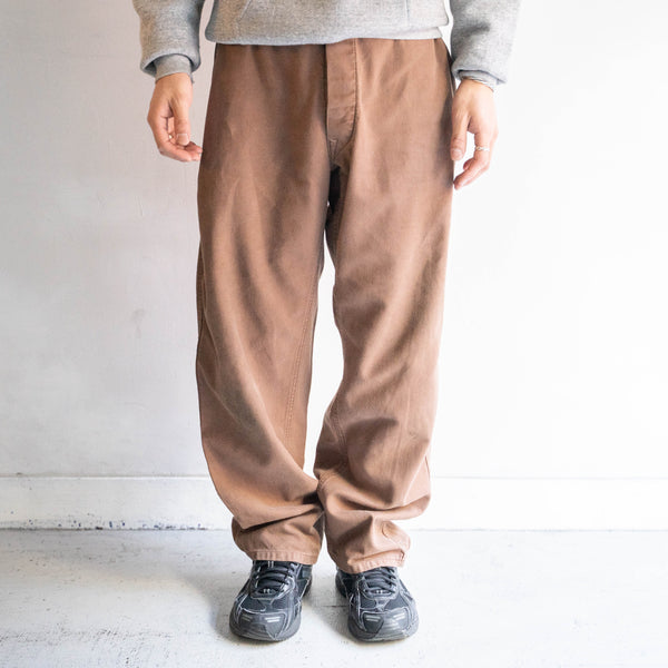 around 1960s France SNCF railway brown color cotton twill work pants