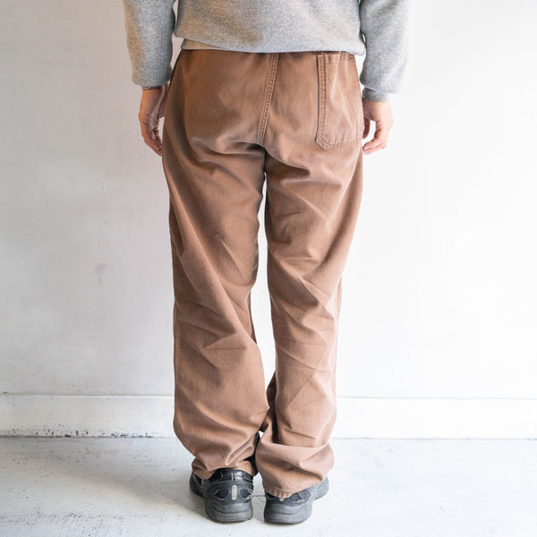 around 1960s France SNCF railway brown color cotton twill work pants