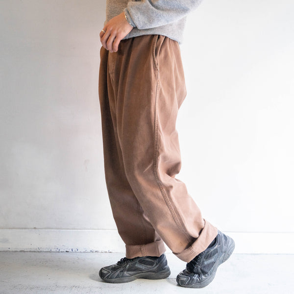 around 1960s France SNCF railway brown color cotton twill work pants