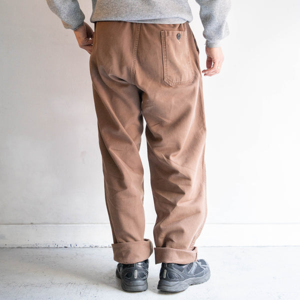 around 1960s France SNCF railway brown color cotton twill work pants