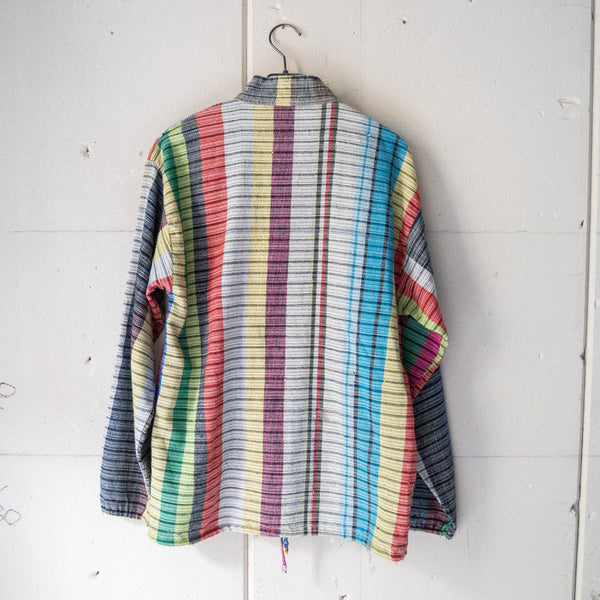 around 1990s cray pattern stand collar knit smock