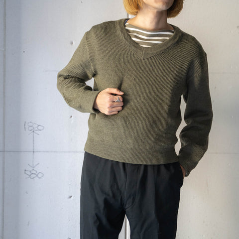 1980s French military V-neck sweater 'mint condition'