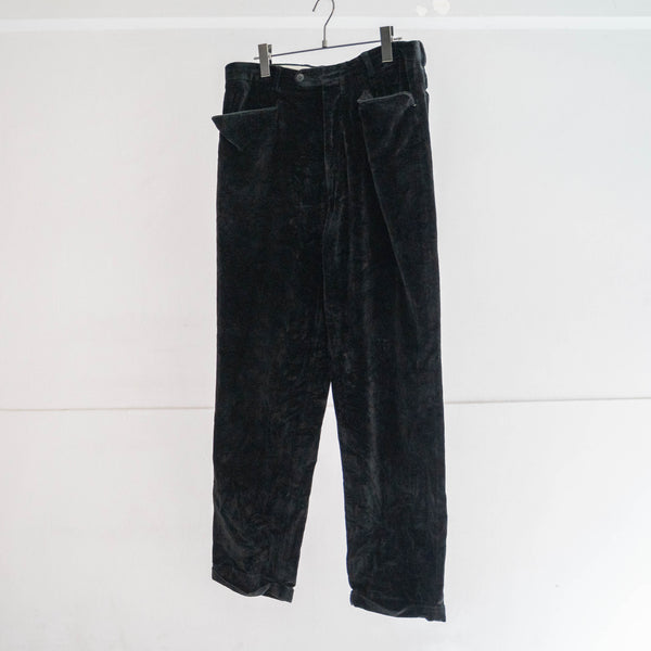 1970-80s Italy black velour tapered pants -great fabric-