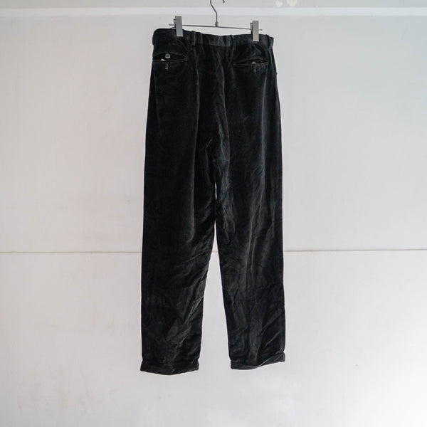 1970-80s Italy black velour tapered pants -great fabric-