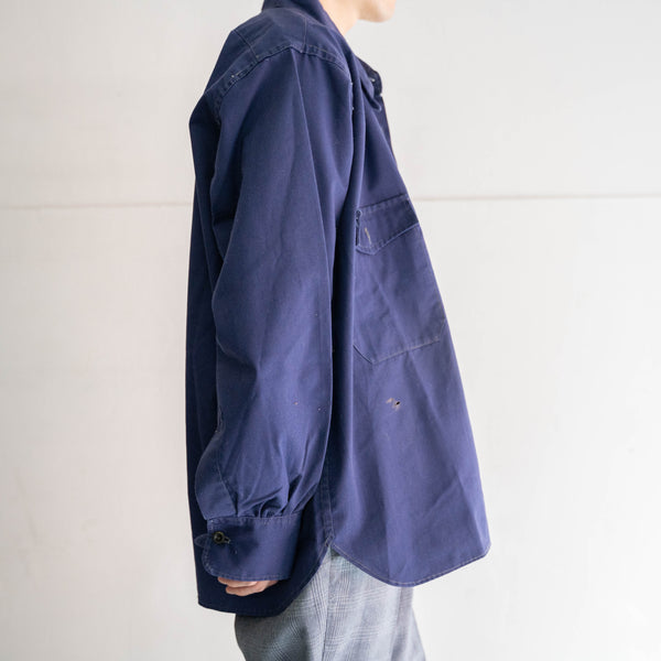 1960s Europe blue work short shirt jacket