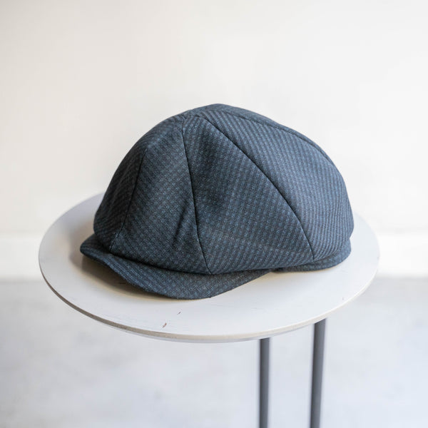 '1970s Japan vintage remake' 8 panel casquette -with adjuster- 'dark navy check'