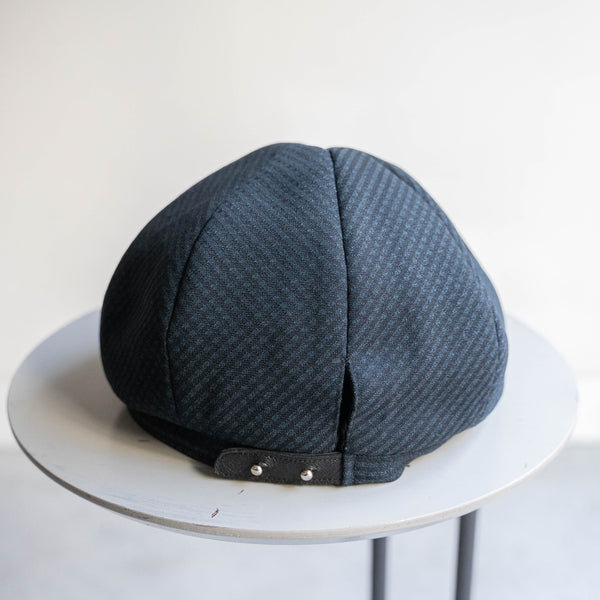 '1970s Japan vintage remake' 8 panel casquette -with adjuster- 'dark navy check'