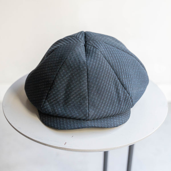 '1970s Japan vintage remake' 8 panel casquette -with adjuster- 'dark navy check'