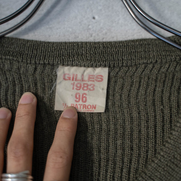 1980s French military V-neck sweater 'mint condition'