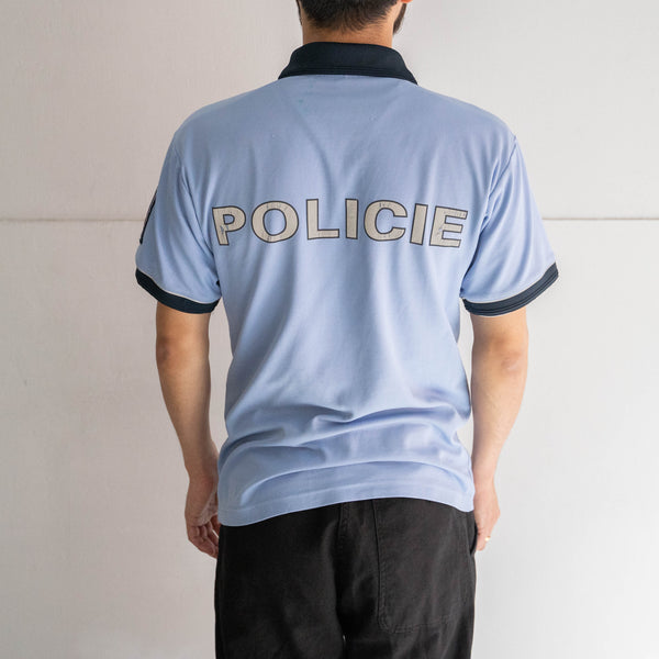 2000s Czech police sky blue color polo shirt