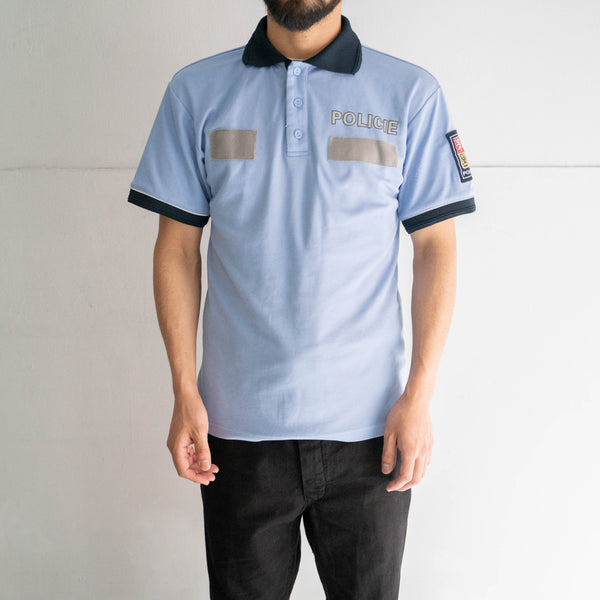 2000s Czech police sky blue color polo shirt