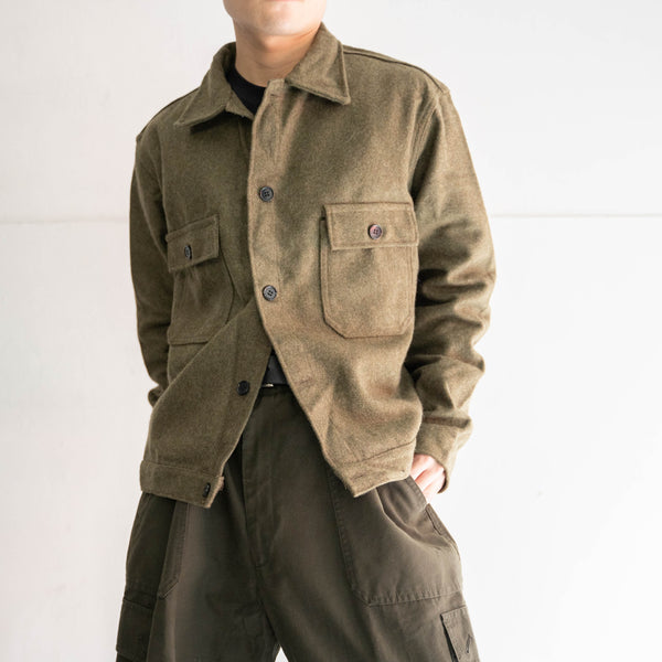 1960-70s Italian military khaki wool short jacket -black buttons- ‘dead stock’
