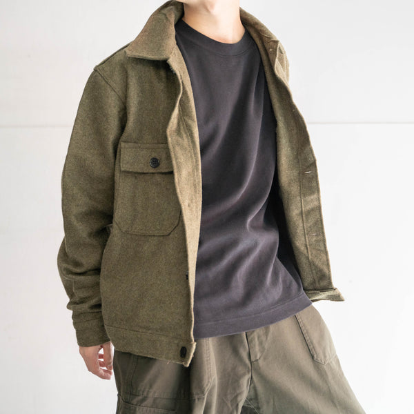 1960-70s Italian military khaki wool short jacket -black buttons- ‘dead stock’