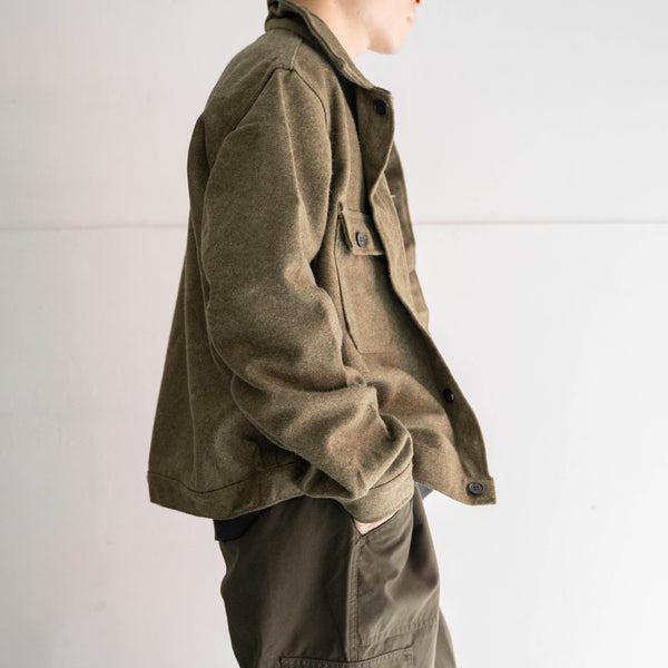 1960-70s Italian military khaki wool short jacket -black buttons- ‘dead stock’
