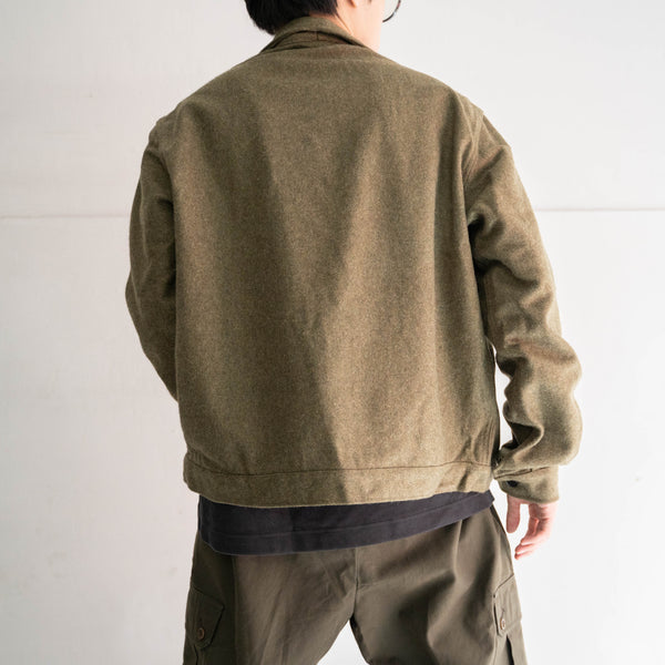 1960-70s Italian military khaki wool short jacket -black buttons- ‘dead stock’