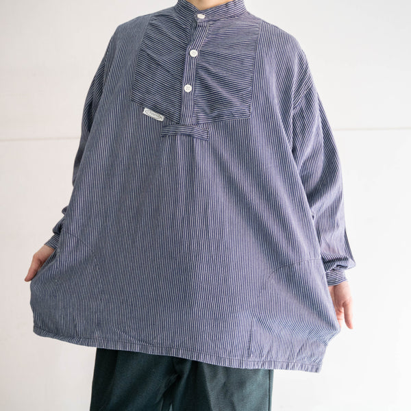 1990-00s Europe blue striped fisherman smock with pockets