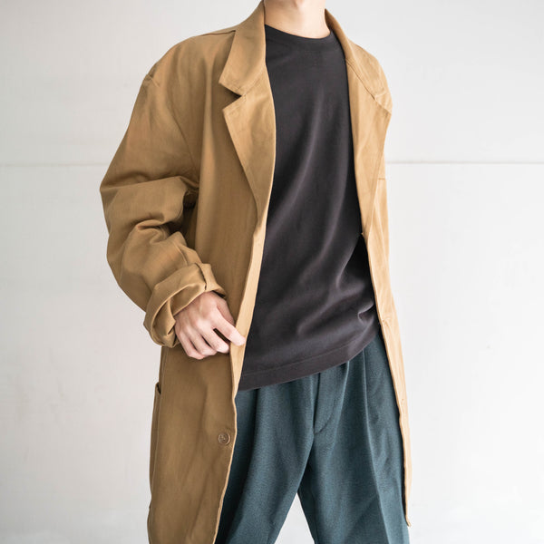 1960-70s Italy light brown work coat -big size- 'dead stock'