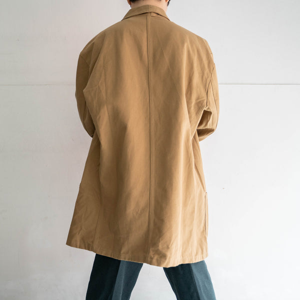 1960-70s Italy light brown work coat -big size- 'dead stock'