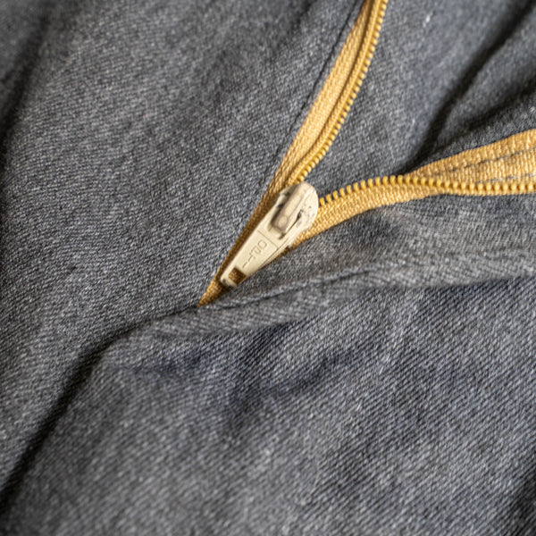 around 1980s British military cotton × poly bell-bottom dress pants -black dyed- 'dead stock'