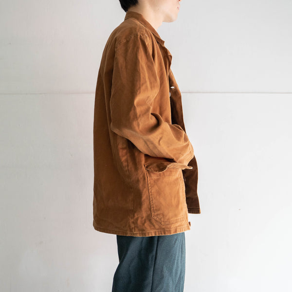 around 1970s Europe brown cotton open collar work jacket