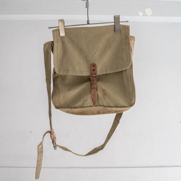 1940-50s Bulgarian military cotton shoulder bag 'beige & green'