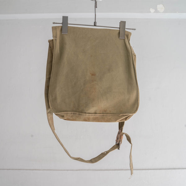 1940-50s Bulgarian military cotton shoulder bag 'beige & green'