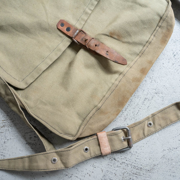 1940-50s Bulgarian military cotton shoulder bag 'beige & green'