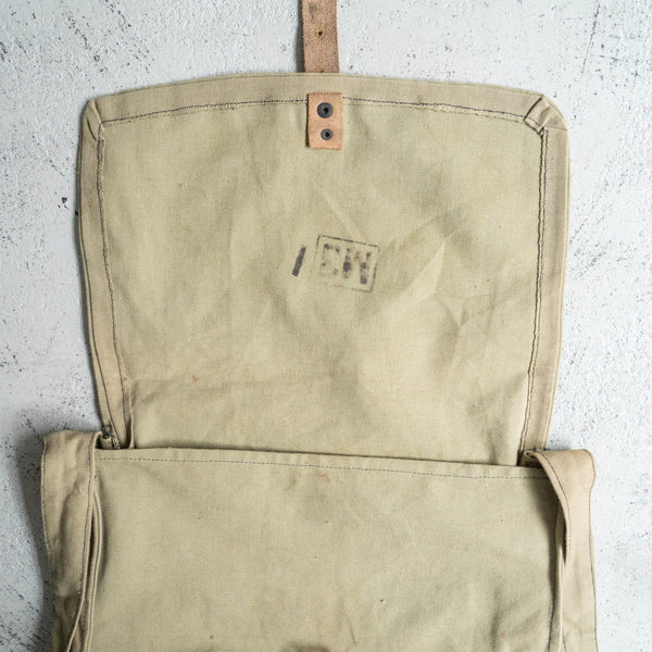 1940-50s Bulgarian military cotton shoulder bag 'beige & green'