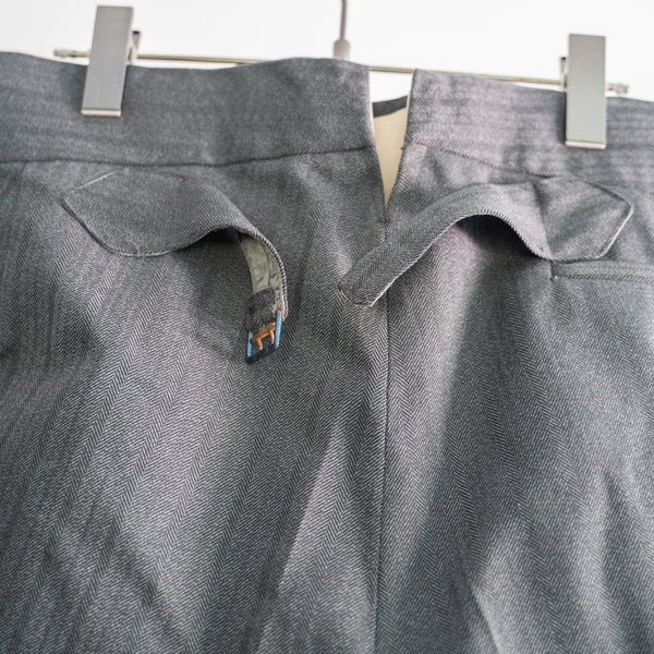 around 1960s France? gray stripe slacks 'with cinch back'