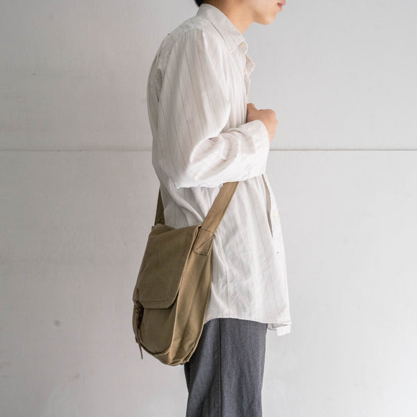 1940-50s Bulgarian military cotton shoulder bag 'beige & green'