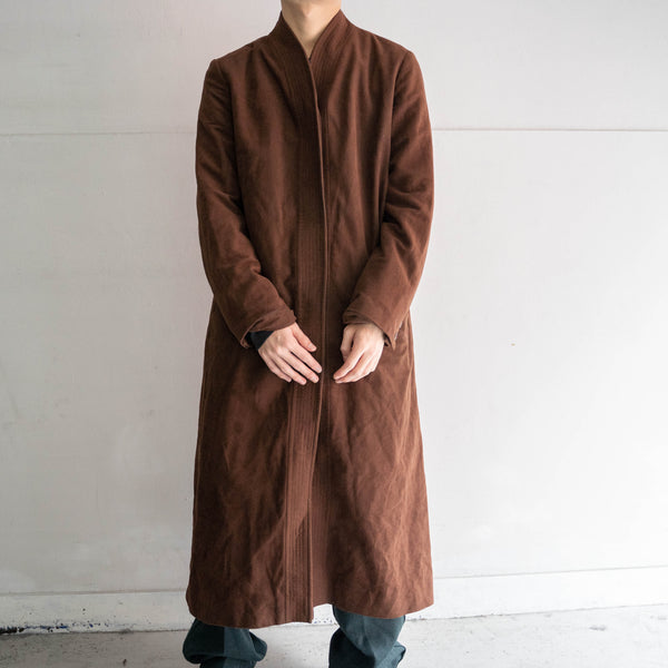 1970-80s USA brown fake suede long HAORI coat