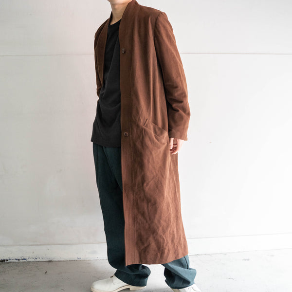 1970-80s USA brown fake suede long HAORI coat