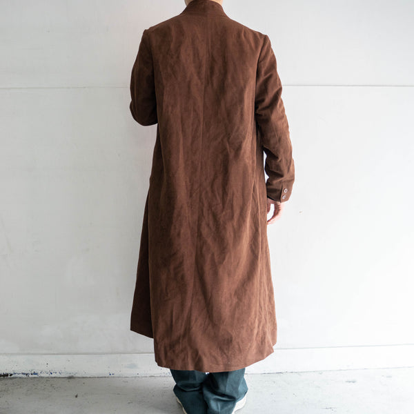1970-80s USA brown fake suede long HAORI coat