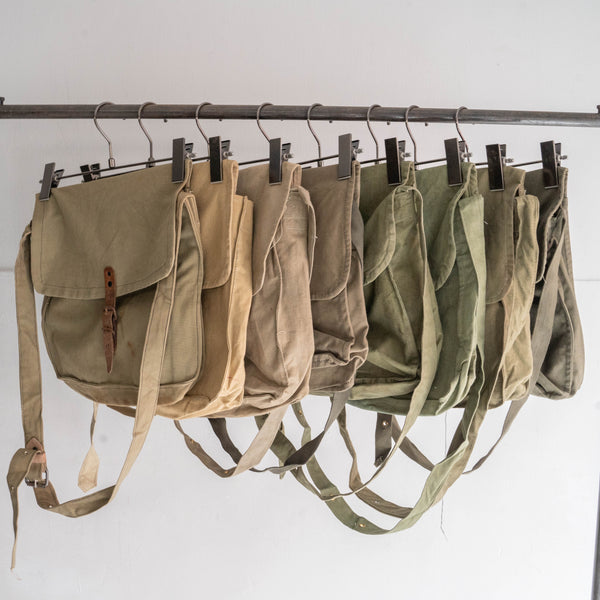 1940-50s Bulgarian military cotton shoulder bag 'beige & green'