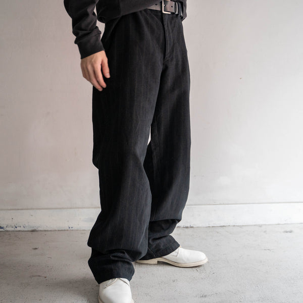 1990-00s Europe multi-stripe velour slacks
