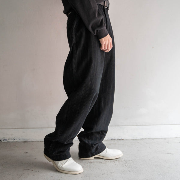 1990-00s Europe multi-stripe velour slacks